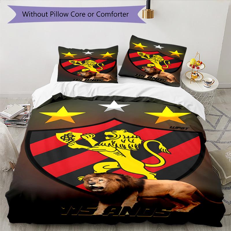 Sport Club Football Crest Printed Pattern Duvet Cover Set – includes 1 duvet cover and 2 matching pillowcases Bedroom decor Christmas gifts