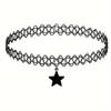 Fashionable Punk Gothic Style Choke Ring, Moon Star Elastic Chain Necklace Party, Christmas Birthday, Valentine'S Day Gift