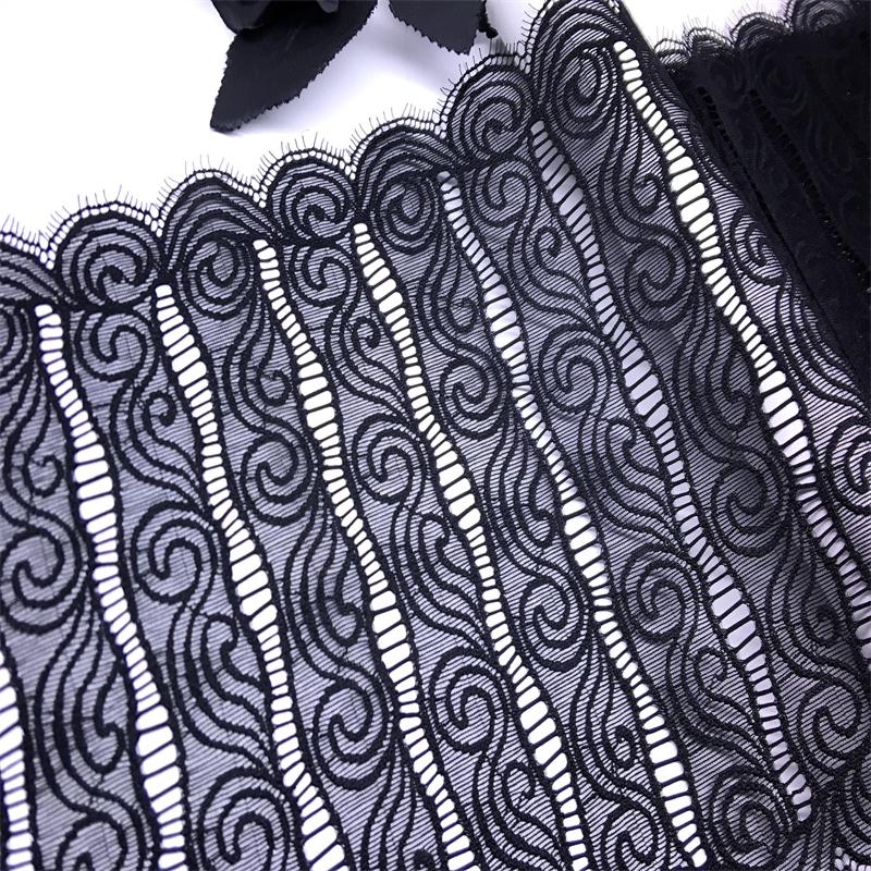 24.5cm wide Elastic Chantilly Lace, Spandex Eyelash Mesh Lace Fabric for Lingerie, Bra, Underwear, Garment, Sewing & Crafting