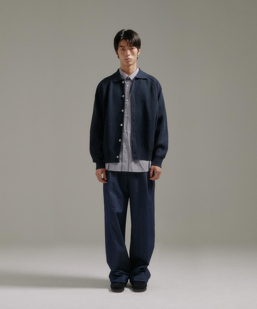BLANKROOM Raglan Collar Cardigan_Navy