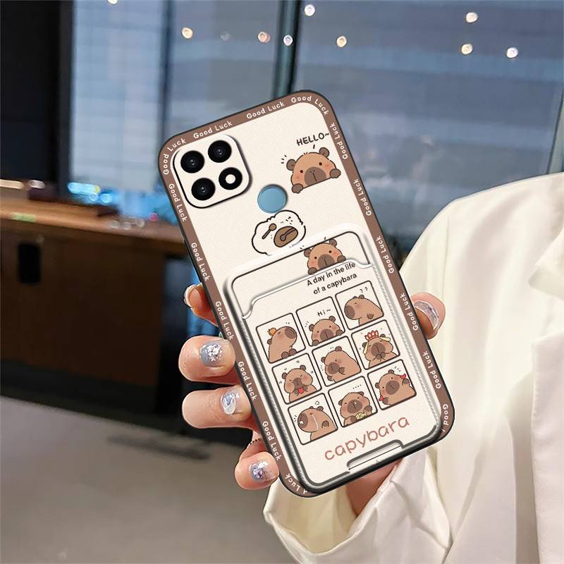 Cover Full wrap Phone Case For OPPO A15 4G/A15S/A35 2021 Durable Anti-knock Card sleeve Graffiti Soft case Cute TPU