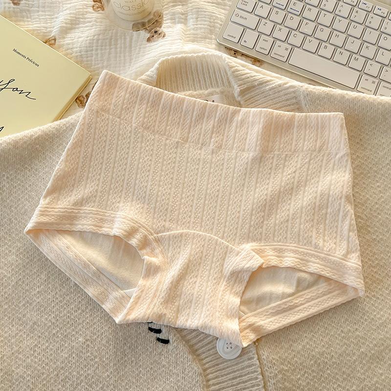 Ladies Spring and Autumn New Cotton Antibacterial Extended Cotton Crotch Breathable Mid Waist Triangle Briefs