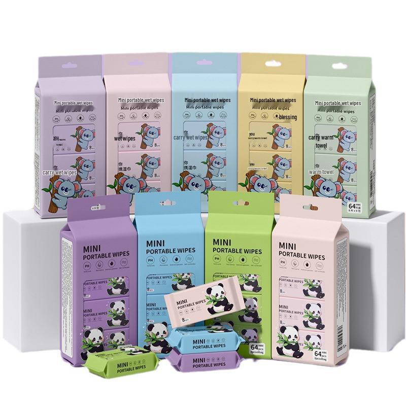 Paquete de Viaje Mini Toallitas Húmedas: 8 Toallitas Húmedas para Bebé por Paquete, Especialmente para las Manos de los Niños