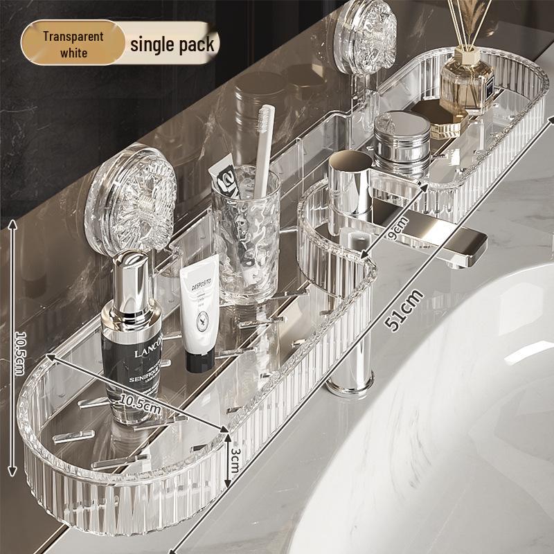 Wall-Mounted Bathroom Organizer with Suction Cup