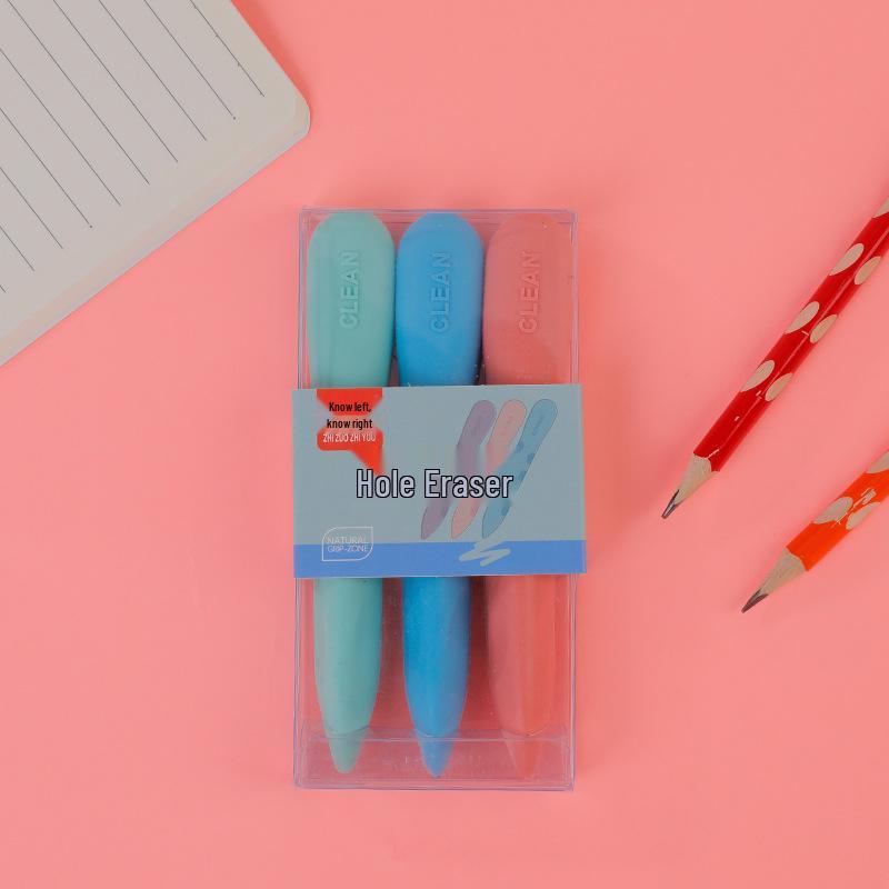 Cartoon Double-Ended Pen-Shaped Eraser for Students