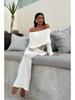 European & American Beach Cross-border One-shoulder Knitted Hollow-out Sexy Long Dress Cover-up
