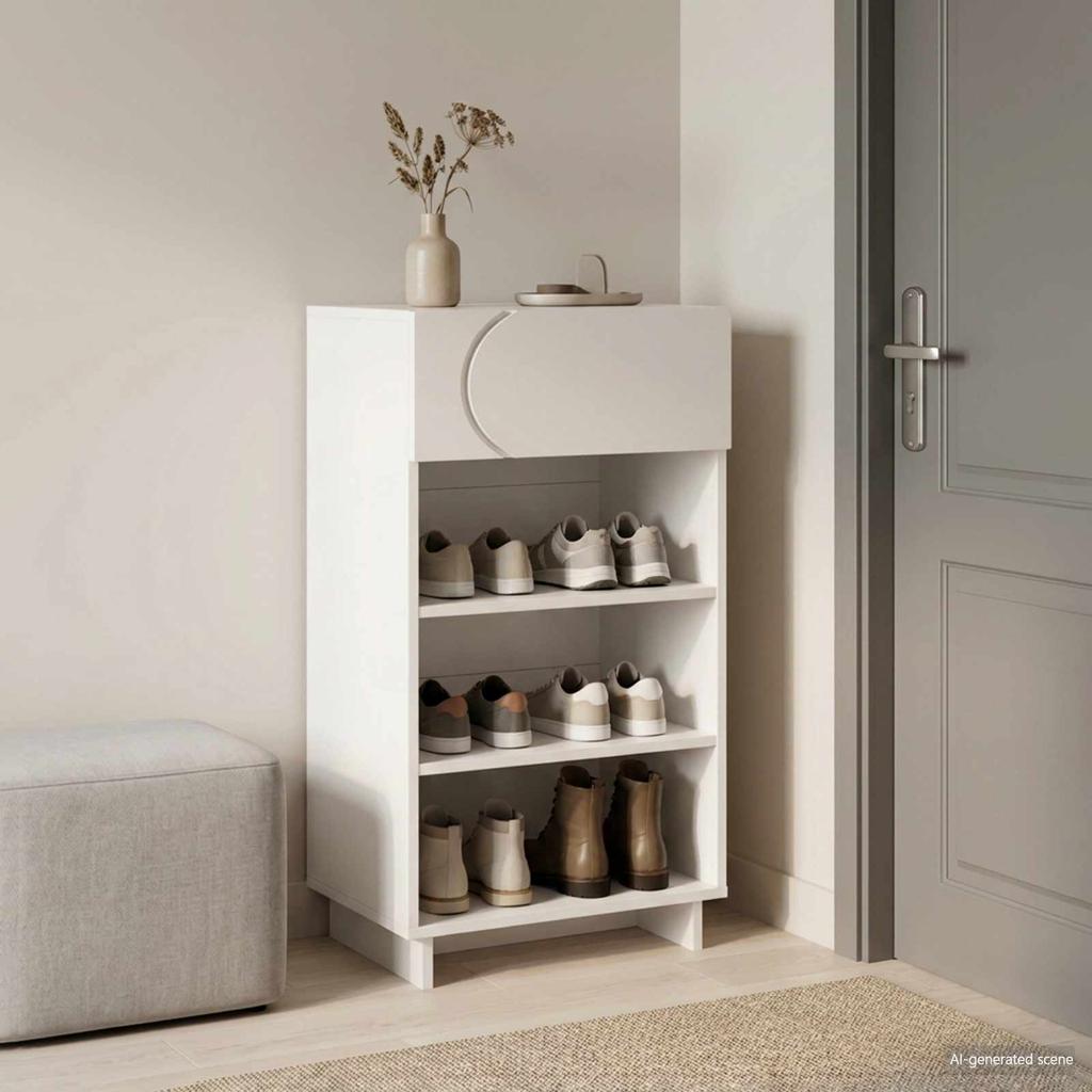Shoe Cabinet 48 x 38 x 87.5 cm Engineered Wood White