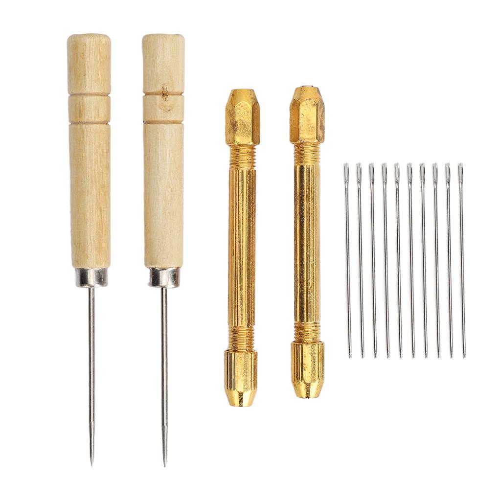 2pcs Doll Hair Rooting Holders with 10pcs 0.6mm Needle DIY Doll Hair Reroot Making Tool with Awl