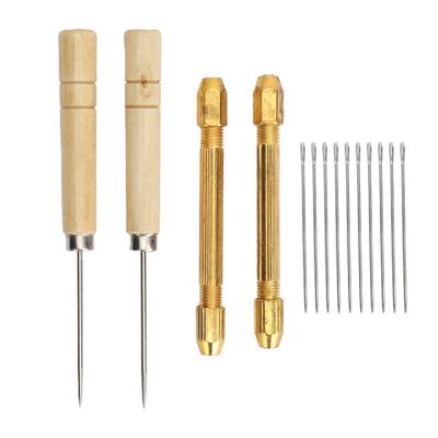 2 szt. uchwyty do ukorzeniania włosów dla lalek z 10 szt. igłami 0,6 mm DIY narzędzie do ukorzeniania włosów dla lalek z szydłem