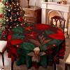 Christmas Grid Tablecloth Christmas Tablecloth Red Polyester Waterproof Christmas Table Tablecloth Light Luxury Round Coffee Table Cloth