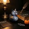 Horror Theme Miniature Figurines 3D Printed Wolf Duck Collectible Figurine, Halloween Striking Wildlife Desk Decor, Dark Aesthetic Home Decoration