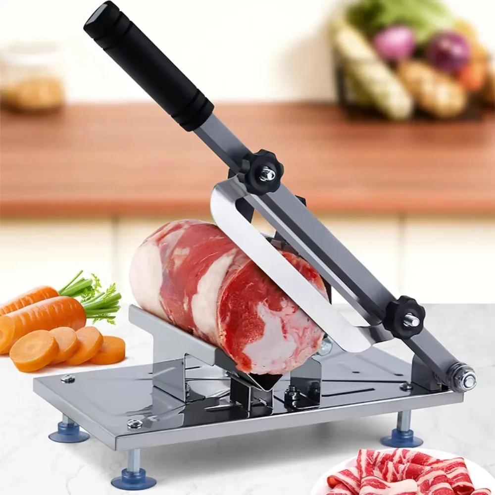 Stainless Steel Food Slicer Frozen Meats Slice Tools Beef Mutton Rolls Food Slicing Stable and Thick Sharp Meat Cutting Machine