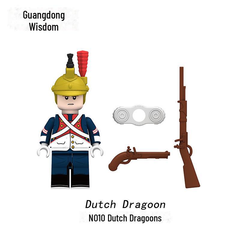 Military Building Blocks Set: Infantry, Cavalry, and Grenadiers Figures Toy Bag