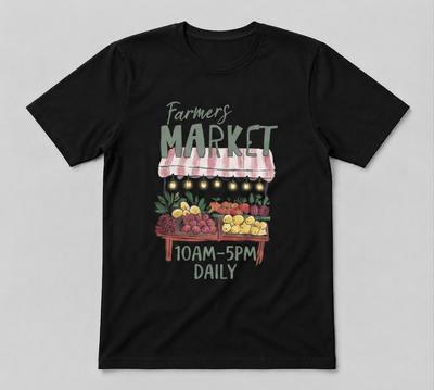 Farmers Market Summer Graphic Italian Summer Black Unisex T-Shirt