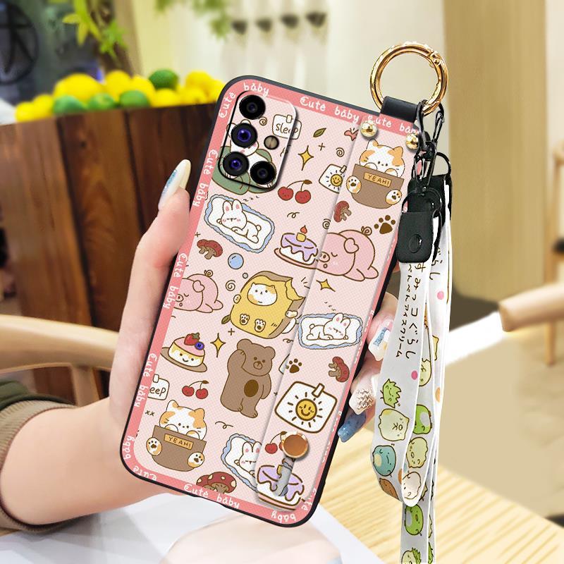 Anti-knock Protective Phone Case For Samsung Galaxy M31S/SM-M317F/M315F Fashion Design Durable Lanyard Back Cover Cute