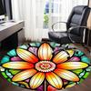 1pc Stained Glass Flower Chair Carpet for Office - Durable, Ideal for Chair Mats, Stylish & Functional Decorative Rug yy260130032