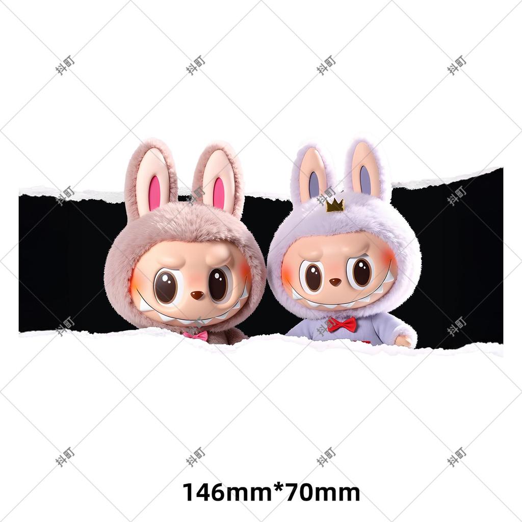 Labubu Cute Plush Doll Refrigerator Magnet - 3D Personality, Strong Magnetic, Waterproof Door Decoration Sticker.