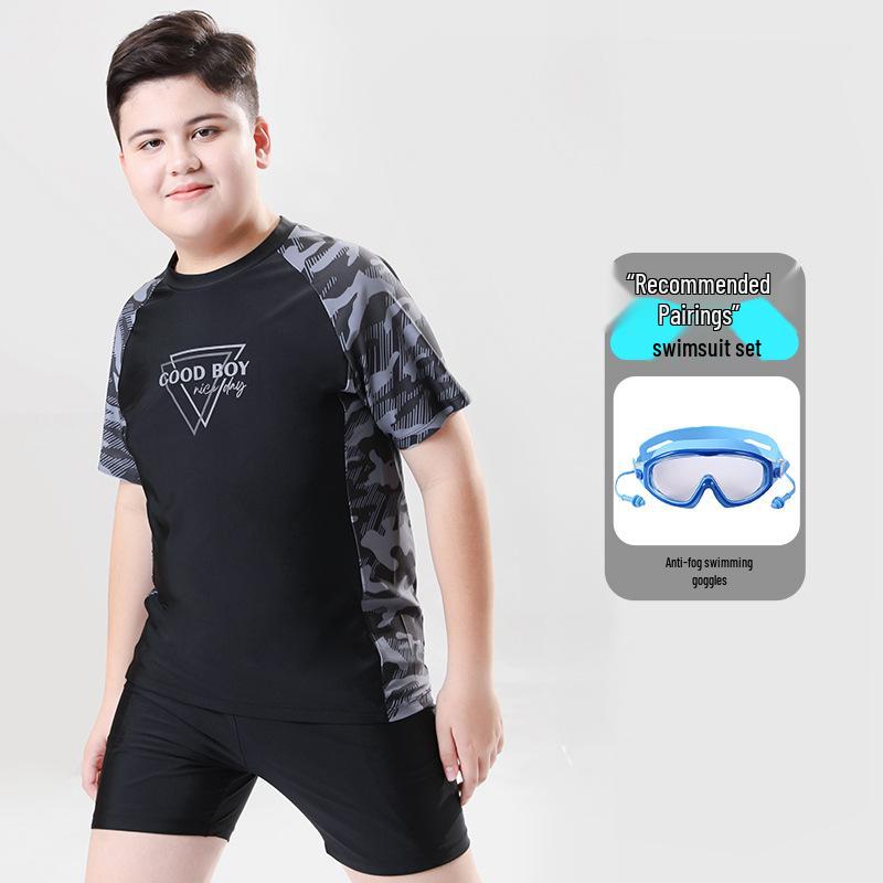 2025 Plus Size Teen Kids Extra Wide Swimwear - Quick Dry & Sun Protection