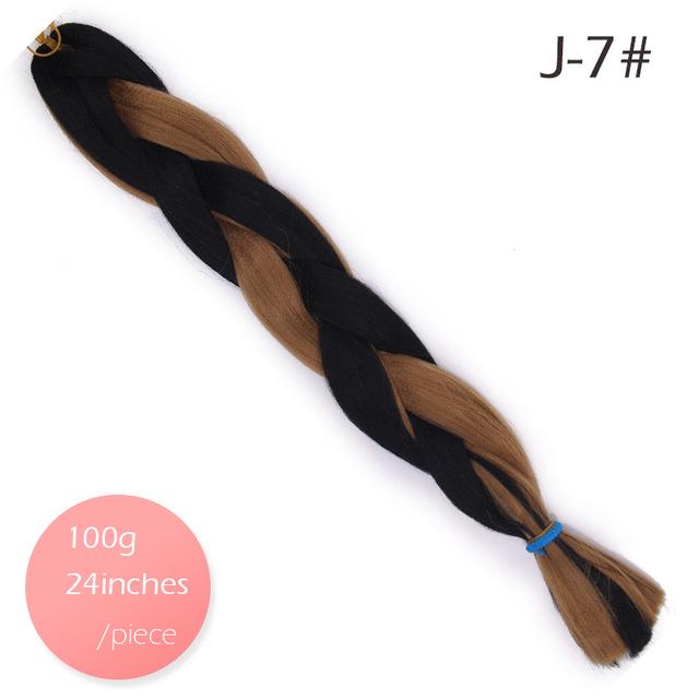 Synthetic Crochet Braids In Jumbo Braiding Hair 24 Inch 100g/pcs Pure Color In Hair Extensions