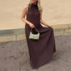 2026 Women's Clothing Is Fashionable Elegant Solid Color Sleeveless Dress