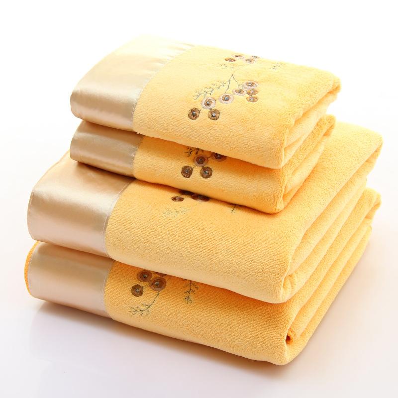 Microfiber Towel Set Luxury Lace Embroidered Bath Towel Gift Set Face Towel Bath Towel Quick Dry Terry Towels