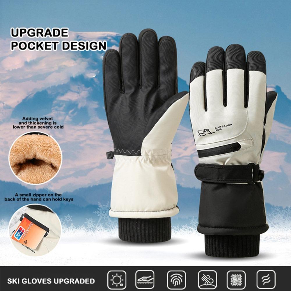 

Sports Cycling Motocycle Skiing Gloves for Men Windproof Snowboard Gloves Plush Gloves Winter