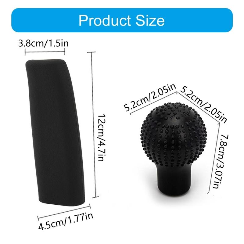 Food Grade Silicone Car Gear Knob Cover with Matching Handbrake Sleeve Simple Installs for Smooth Grip & Easy Cleaning