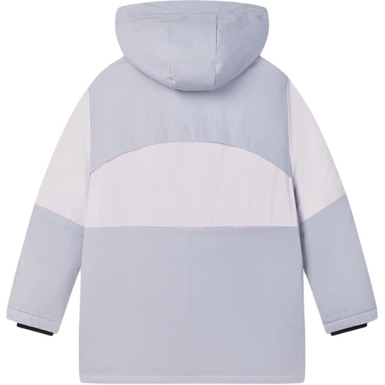 Fila Original Fashion Color Block Casual Loose Waterproof Stain Resistant Hooded Warm Long Sleeve Down Jacket Women Outerwear F51W449903F-GY