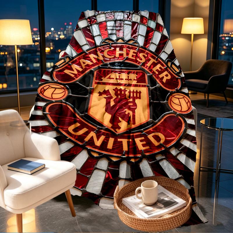 Manchester United F.C Print Blanket - Soft & Comfortable, for Bedroom, Travel, Sofa, Home Decoration - Birthday Christmas Gift for Friend