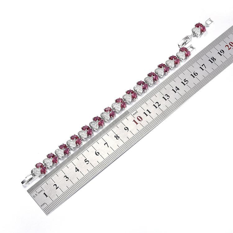 Rubin Zirkon Herz Armband Damen Voll Diamant Damen Armband Schmuck
