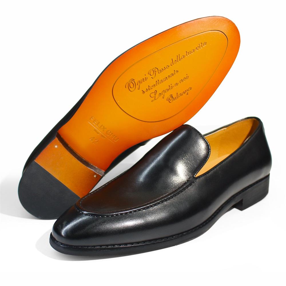 Fashion Handmade Genuine Leather Men's Loafers Pointed Toe Fashion Shoes for Social Formal Wedding Dress Pure Style