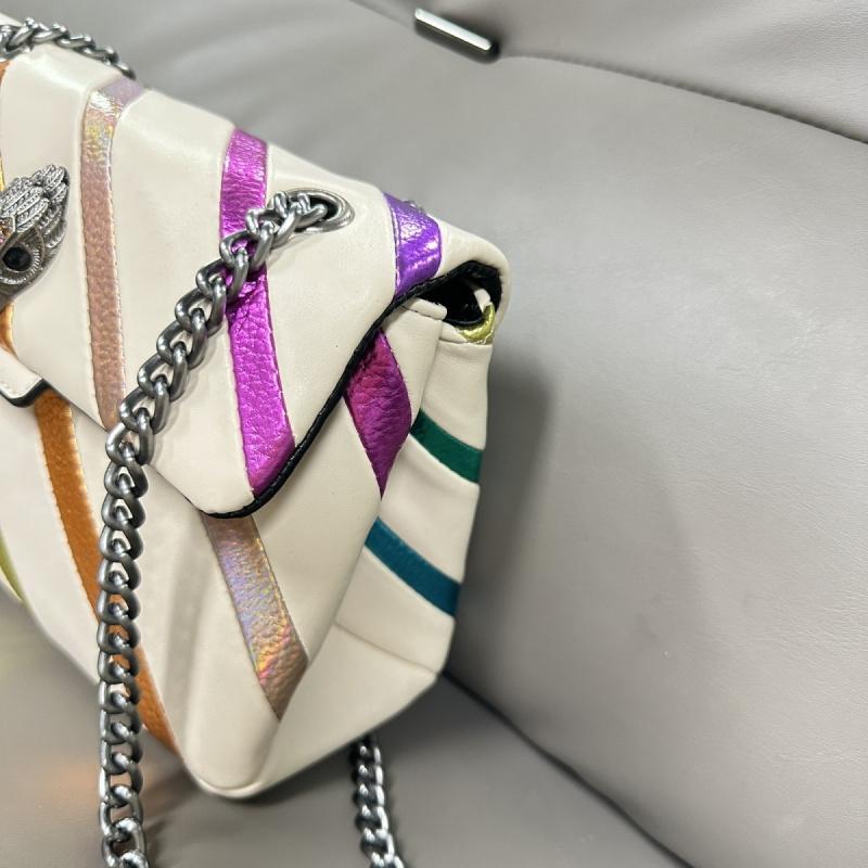 London Eagle Head New Fashion Women Bag Luxury Designer Striped Patchwork Chain Shoulder Crossbody Bags PU Leather