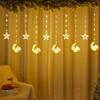 3M 95 Leds Star Moon Led Curtain String Light Ramadan Garland Light EID Mubarak Decor Lights For Home Islam Muslim Party WBL ADM