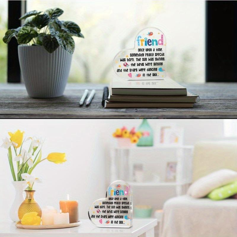 Cartoon Birds Friendship Heart - Inspirational Acrylic Gift for Best Friends & Coworkers