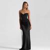 New fashionable solid color tube top waist slim dress hip wrap dress