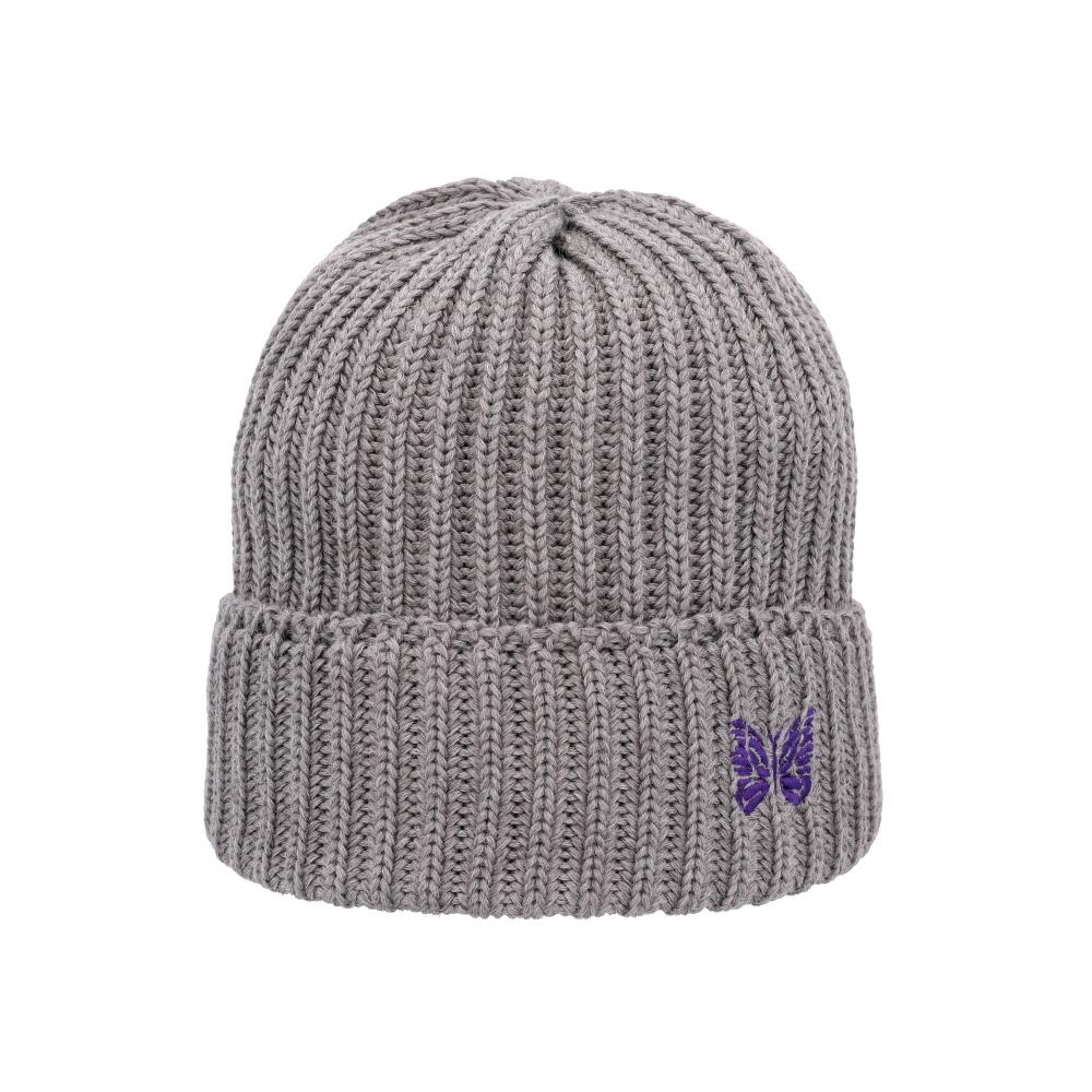 

Шапка-бини из мериносовой шерсти с узором «косы» B Серая RW056 B-Grey