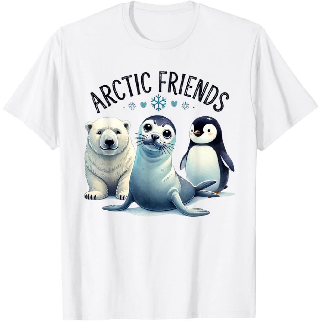 Arctic Animals Penguin Seal Whale Polar Bear Sea Animals T-Shirt
