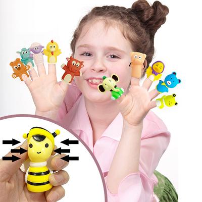Kid Mini Animal Fruit Vegetable Hand Finger Puppet Toy Set for Storytelling Baby Educational Story Time Bath Parent Child Game