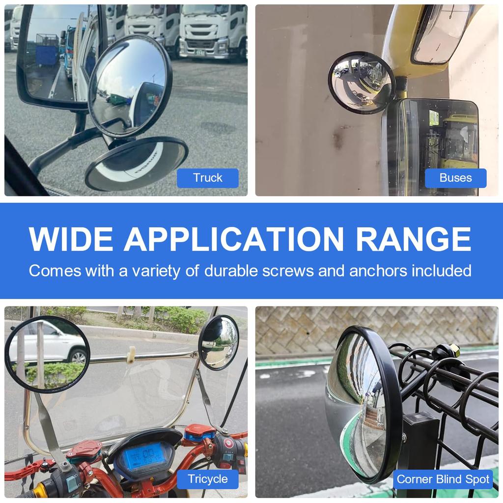 X-STYLE Truck Mirror, Auxiliary Mirror, Large View, Curved Mirror, Blind Spot Mirror, Rear Viewing,