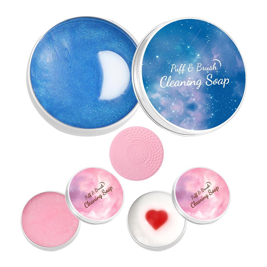 Makeup Brush Cleaner Soap With Silicone Mat Deeply Cleans Soap Makeup Sponges Cosmetic Cleaner Makeup Brush Cleaner tools