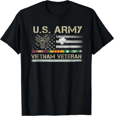 T-shirt Drapeau USA Vétéran de l'armée américaine du Vietnam, T-shirt Vétéran Armée du Vietnam