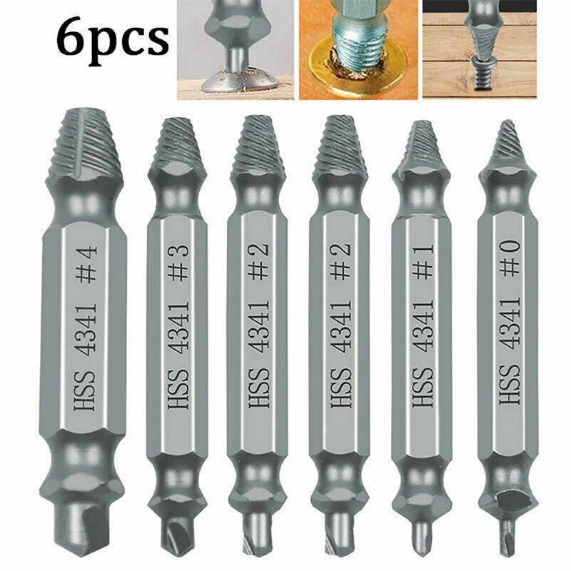 High Strength 6-piece Screw Extractor Remover Set For Effortless Damaged Screw Extraction