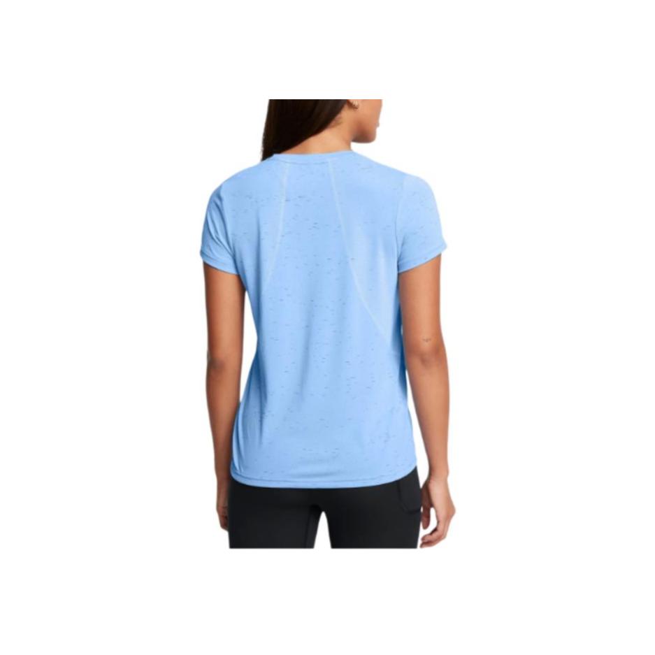 Under Armour Vanish Seamless Solid Loose Short Sleeve T-Shirt Women Tops Sky-Blue 1384406-465