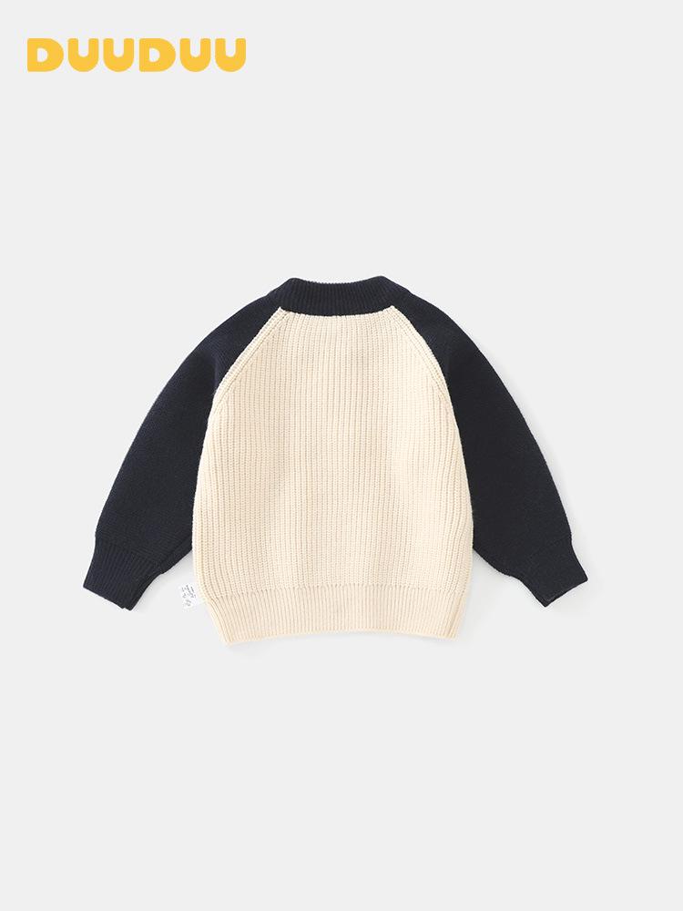 DUUDUU Kid's Korean Style Knit Sweater - 2025 Autumn/Winter Warm Top for Toddlers and Boys
