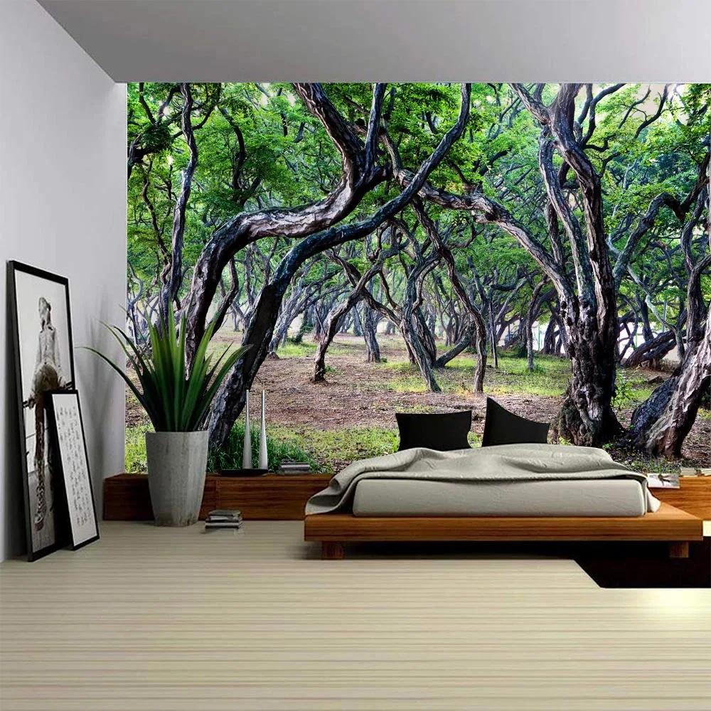 Beautiful Ancient Tree Tapestry, Jungle Landscape, Wall Hanging Cloth, Home Wall Art Decoration, Living Room Background Cloth