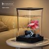 Compact Ornamental Fish Tank for Home or Office - Ideal for Small Goldfish and Desktop Landscaping.