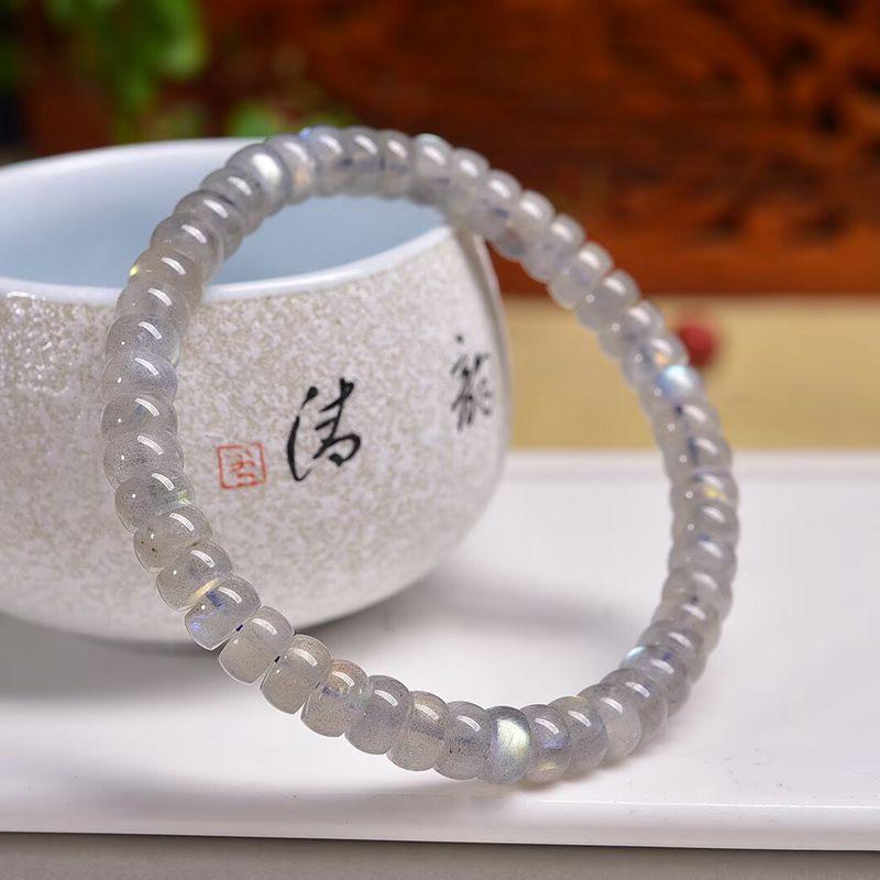 Natural Grey Moonstone Straight Cut Bracelet - Soft, Fashionable, and Beautifully Colored DIY Jewelry for Women