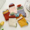 5 Pairs Women's Korean Harajuku Style Breathable Socks Mid-tube Colorful Socks