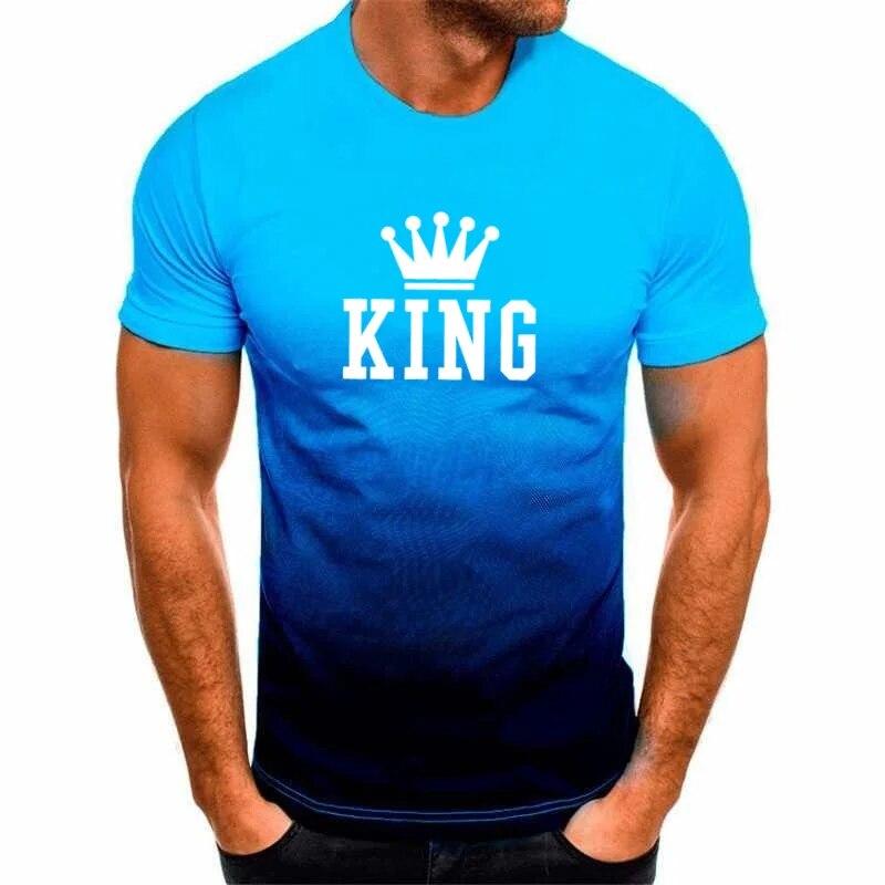 Vintage T-shirts For Men Letter KING Print Top Graphic T Shirt