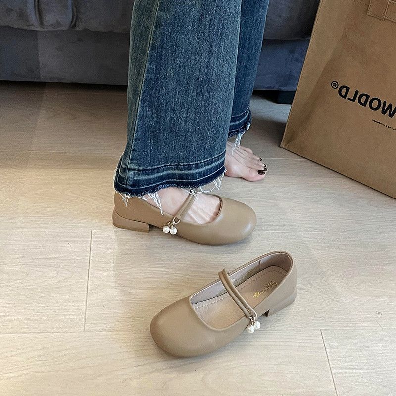 Fashion Hot Selling 2025 Ballerina Flats French Style Women Vintage Flats Button Square Toe Casual Shoes Leopard Comfort Loafers Shoes
